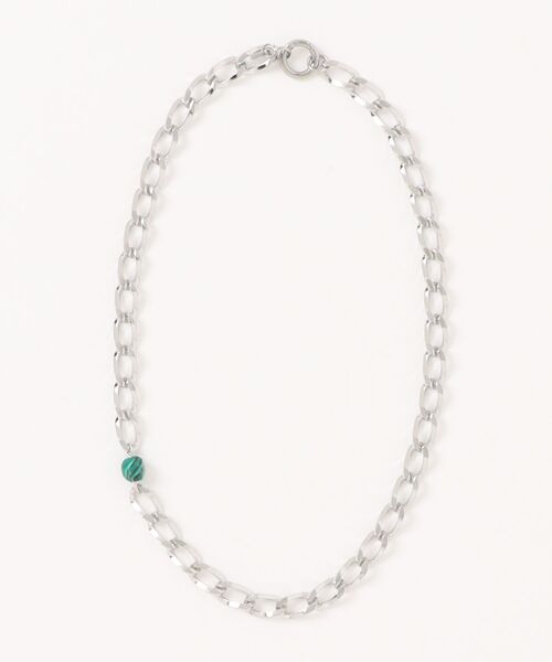 Now me. by NYLON JAPAN(ナウミーバイナイロンジャパン)の「【NEI/NOR】ランダムカットストーン&デザインチェーンネックレス(ネックレス・レディース・レッド/ブラック/グリーン・FREE)」の2枚目の写真