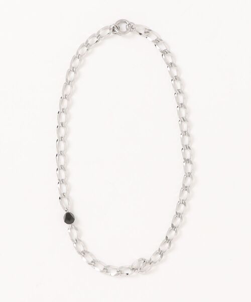 Now me. by NYLON JAPAN(ナウミーバイナイロンジャパン)の「【NEI/NOR】ランダムカットストーン&デザインチェーンネックレス(ネックレス・レディース・レッド/ブラック/グリーン・FREE)」の1枚目の写真