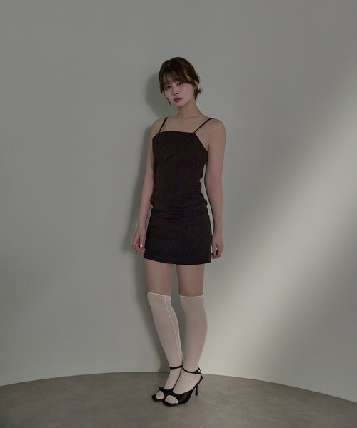M DOLLY(エムドリー)の「Mesh almashort bolero set / メッシュアルマショートボレロセットドレス(ワンピース・レディース・ブラック/ベージュ・FREE)」の6枚目の写真