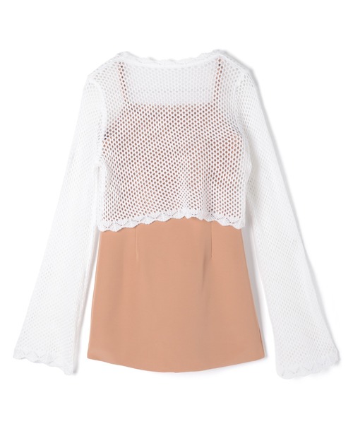 M DOLLY(エムドリー)の「Mesh almashort bolero set / メッシュアルマショートボレロセットドレス(ワンピース・レディース・ブラック/ベージュ・FREE)」の17枚目の写真