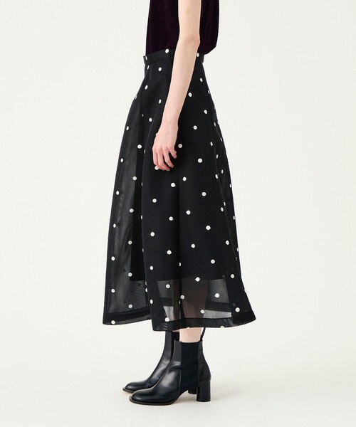 BALLSEY（ボールジィ）の「ドットエンブロイダリーダンボール パネルフレアスカート（スカート・レディース・ブラック系その他・36/34）」の4枚目の写真