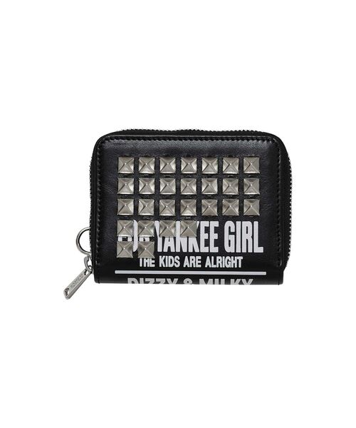 HYSTERIC GLAMOUR（ヒステリックグラマー）の「DIZZY＆MILKY スタッズラウンドジップウォレット（財布・レディース・ブラック/イエロー・FREE）」の2枚目の写真