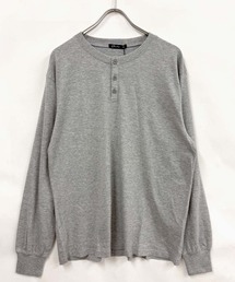SHISKY（シスキー）の「ヘンリーネック リラックスロンT 無地 長袖Tシャツ（Tシャツ/カットソー）」