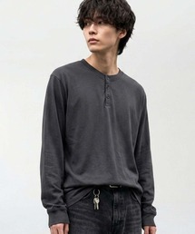 SHISKY（シスキー）の「ヘンリーネック リラックスロンT 無地 長袖Tシャツ（Tシャツ/カットソー）」