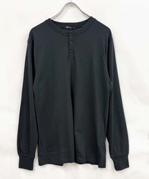 SHISKY（シスキー）の「ヘンリーネック リラックスロンT 無地 長袖Tシャツ（Tシャツ/カットソー）」