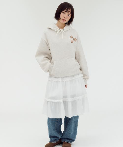 ambler(エムブラー)の「Finding a way 刺繍フードTシャツ AHP1316 (オートミール)(パーカー・レディース・その他・S/M/L)」の3枚目の写真