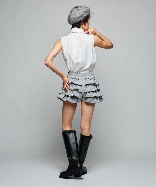 Narcissus(ナルシス)の「【Narcissus】フリルスウェットショートパンツ / 秋 冬 インナーパンツ付き(その他パンツ・レディース・グレー/ブラック・FREE)」の5枚目の写真