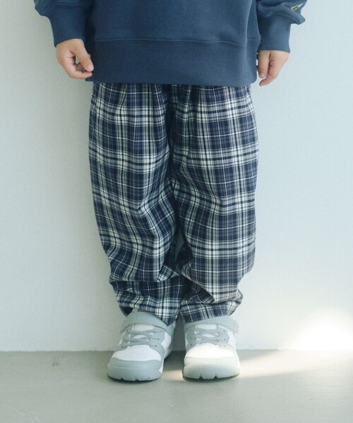 バレルレッグ チェック ロングパンツ / キッズ 100cm―160cm（その他