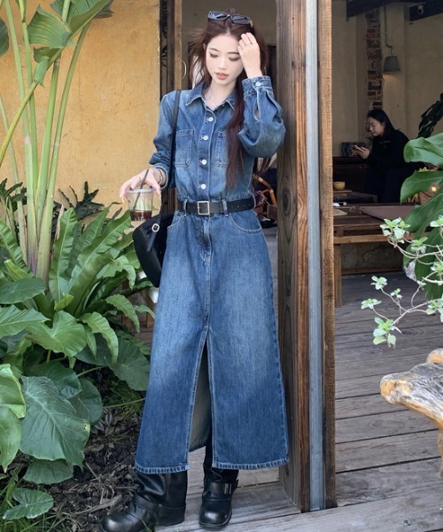 FAVORITO（ファヴォリート）の「襟付きデニムワンピース（ワンピース・レディース・ブルー・S/M/L/XL）」の6枚目の写真