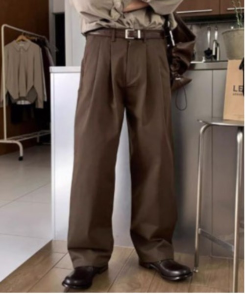 DOUBLE STEAL(ダブルスティール)の「DSツータックルーズスラックス(スラックス・メンズ・ブラウン/ブラック・MEDIUM/LARGE/X-LARGE)」の1枚目の写真