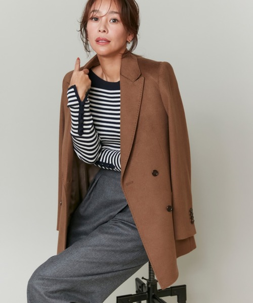 INED(イネド)の「【大草直子コラボ】カシミヤダブルブレストジャケット《COLOMBO/コロンボ》「セットアップ対応」(テーラードジャケット・レディース・ネイビー/ブラウン系その他・7号/9号)」の1枚目の写真