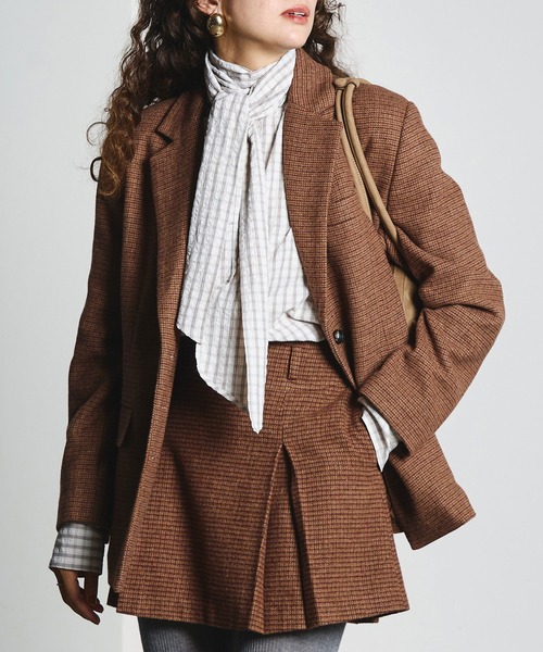 CREOLME(クレオルム)の「TAILORED SINGLE JACKET(その他アウター・レディース・ブラウン/レッド・M/S)」の2枚目の写真