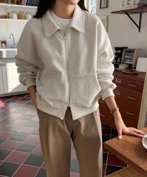 ダブルジップ裏起毛パーカージャケット