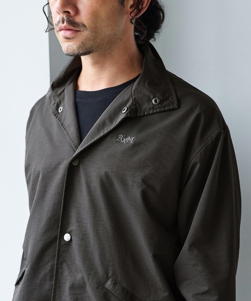 AXCXM(アクスシーム)の「mj12009-Urban Hybrid Nylon-Blend Coach Jacket コーチジャケット(AXM-BFA0019)(ブルゾン・メンズ・チャコール/カーキ/ブラック・XL/L/M)」の6枚目の写真