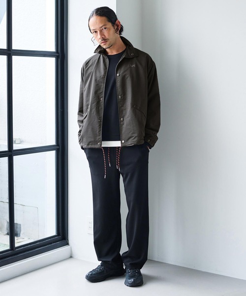 AXCXM(アクスシーム)の「mj12009-Urban Hybrid Nylon-Blend Coach Jacket コーチジャケット(AXM-BFA0019)(ブルゾン・メンズ・チャコール/カーキ/ブラック・XL/L/M)」の8枚目の写真