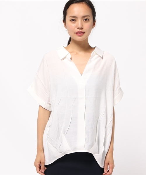 FREE'S MART（フリーズマート）の「タックスキッパーブラウス（シャツ/ブラウス・レディース・ホワイト/ピンク/ネイビー・FREE）」の4枚目の写真