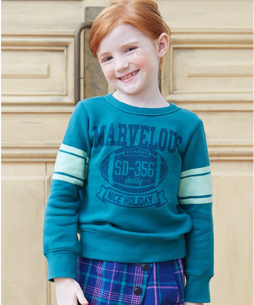 BREEZE（ブリーズ）の「ネット限定 カレッジロゴトレーナー（スウェット・キッズ・レッド/グリーン/ネイビー/イエロー・90/140/130/110/80/120/100/95）」の2枚目の写真