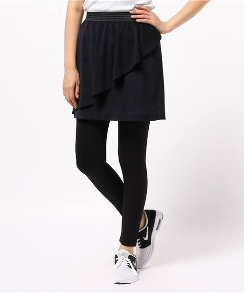 TO BE CHIC（トゥー ビー シック）の「スェーディーメランジスカッツ（レギンス/スパッツ・レディース・ブラック/グレー・FREE）」の2枚目の写真