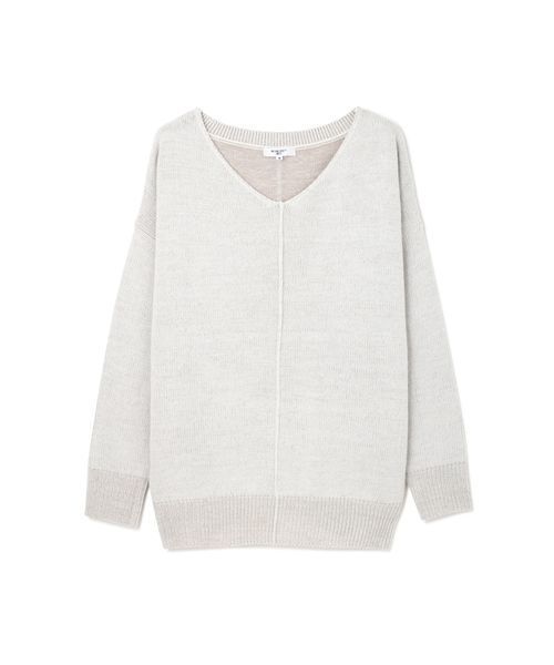 NATURAL BEAUTY BASIC(ナチュラルビューティーベーシック)の「メランジ5Gニット(ニット/セーター・レディース・ホワイト系その他/パープル系その他/グレー系その他・MEDIUM)」の5枚目の写真