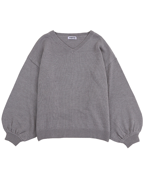 PUNYUS（プニュズ）の「バルーンスリーブニット（Tシャツ/カットソー・レディース・ホワイト/ブラック/サックスブルー/ライトピンク/グレー/杢グレー・4/3/2/1）」の3枚目の写真