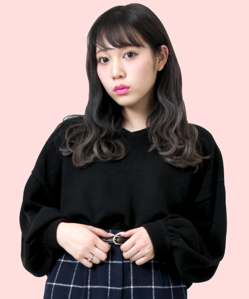 PUNYUS（プニュズ）の「バルーンスリーブニット（Tシャツ/カットソー・レディース・ホワイト/ブラック/サックスブルー/ライトピンク/グレー/杢グレー・4/3/2/1）」の2枚目の写真