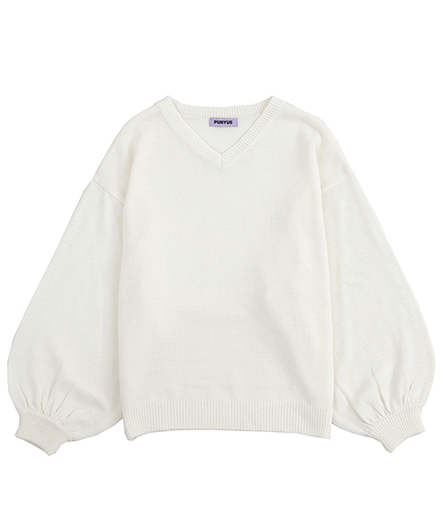 PUNYUS（プニュズ）の「バルーンスリーブニット（Tシャツ/カットソー・レディース・ホワイト/ブラック/サックスブルー/ライトピンク/グレー/杢グレー・4/3/2/1）」の17枚目の写真