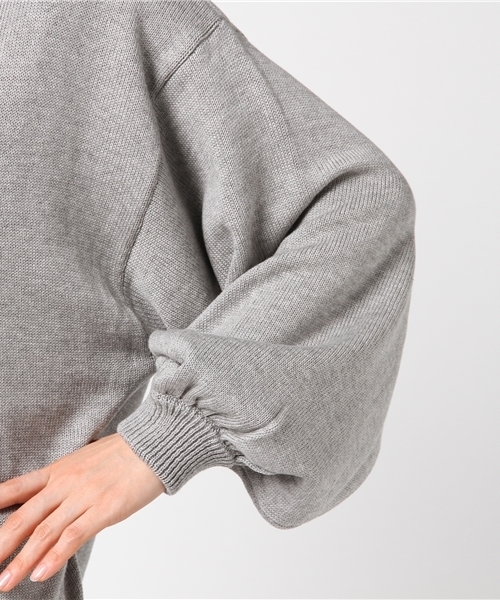 PUNYUS（プニュズ）の「バルーンスリーブニット（Tシャツ/カットソー・レディース・ホワイト/ブラック/サックスブルー/ライトピンク/グレー/杢グレー・4/3/2/1）」の11枚目の写真