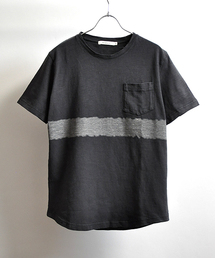 スラブ天竺ボーダープリントTee