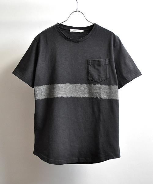 Hub&Spoke(ハブアンドスポーク)の「スラブ天竺ボーダープリントTee(Tシャツ/カットソー・メンズ・ホワイト/ネイビー/チャコールグレー・X-LARGE/MEDIUM/LARGE)」の2枚目の写真