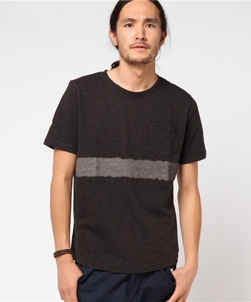 Hub&Spoke(ハブアンドスポーク)の「スラブ天竺ボーダープリントTee(Tシャツ/カットソー・メンズ・ホワイト/ネイビー/チャコールグレー・X-LARGE/MEDIUM/LARGE)」の12枚目の写真
