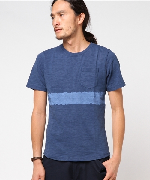Hub&Spoke(ハブアンドスポーク)の「スラブ天竺ボーダープリントTee(Tシャツ/カットソー・メンズ・ホワイト/ネイビー/チャコールグレー・X-LARGE/MEDIUM/LARGE)」の13枚目の写真