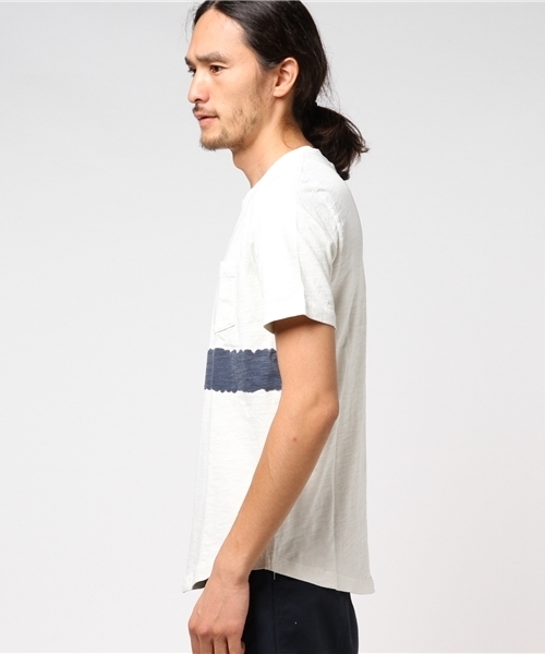 Hub&Spoke(ハブアンドスポーク)の「スラブ天竺ボーダープリントTee(Tシャツ/カットソー・メンズ・ホワイト/ネイビー/チャコールグレー・X-LARGE/MEDIUM/LARGE)」の4枚目の写真