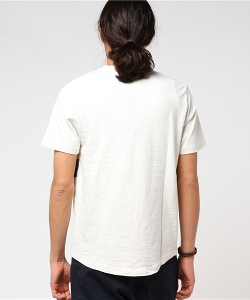 Hub&Spoke(ハブアンドスポーク)の「スラブ天竺ボーダープリントTee(Tシャツ/カットソー・メンズ・ホワイト/ネイビー/チャコールグレー・X-LARGE/MEDIUM/LARGE)」の5枚目の写真