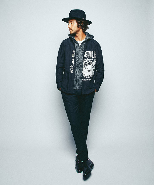 HYSTERIC GLAMOUR×GHOST WOLVES/バンドカラー長袖 トップス