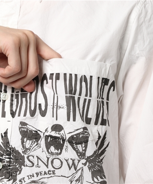 HYSTERIC GLAMOUR×GHOST WOLVES/バンドカラー長袖 トップス