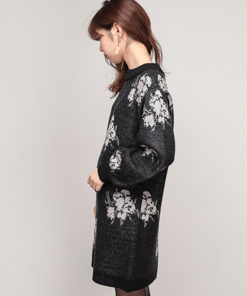 natural couture(ナチュラルクチュール)の「ローズジャガードワンピース(ワンピース・レディース・オフホワイト/ブラック/ピンク・FREE)」の15枚目の写真