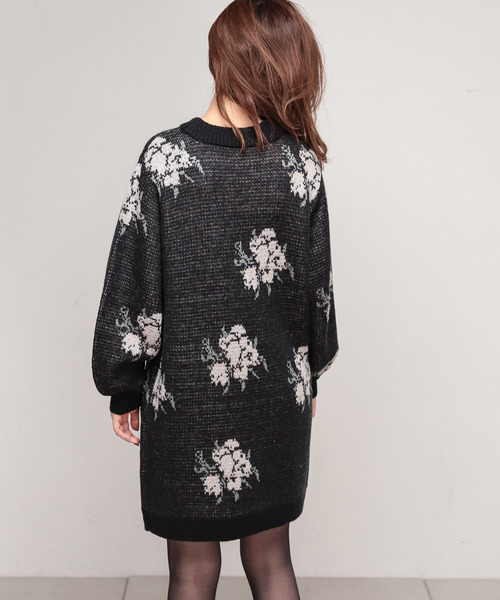 natural couture(ナチュラルクチュール)の「ローズジャガードワンピース(ワンピース・レディース・オフホワイト/ブラック/ピンク・FREE)」の16枚目の写真
