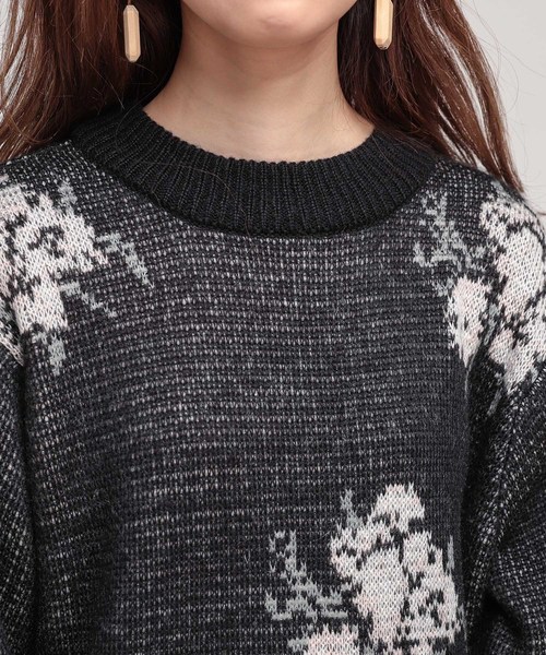 natural couture(ナチュラルクチュール)の「ローズジャガードワンピース(ワンピース・レディース・オフホワイト/ブラック/ピンク・FREE)」の17枚目の写真