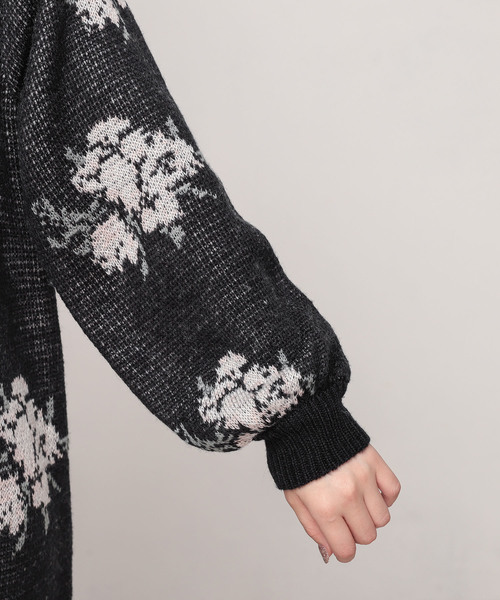 natural couture(ナチュラルクチュール)の「ローズジャガードワンピース(ワンピース・レディース・オフホワイト/ブラック/ピンク・FREE)」の18枚目の写真