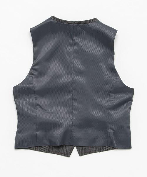 COMME CA ISM(コムサイズム)の「グレンチェック柄 セットアップジレ(110~130cm)(スーツベスト・キッズ・チャコール・120cm/130cm/110cm)」の2枚目の写真