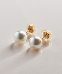 K18アコヤパールピアス[７ｍｍ]