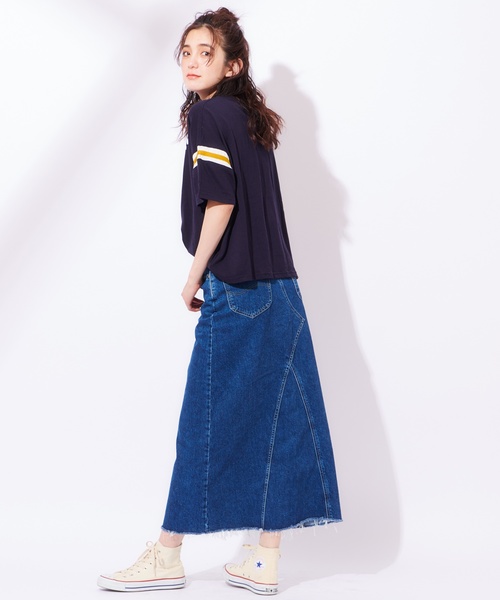 Lee（リー）の「【LEE/リー】REMAKEMIDISK/リメイク風ミディ丈デニムスカート（デニムスカート・レディース・ライトブルー/ブルー・SMALL/MEDIUM/X-SMALL）」の20枚目の写真