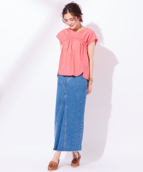 Lee（リー）の「【LEE/リー】REMAKEMIDISK/リメイク風ミディ丈デニムスカート（デニムスカート・レディース・ライトブルー/ブルー・SMALL/MEDIUM/X-SMALL）」の21枚目の写真