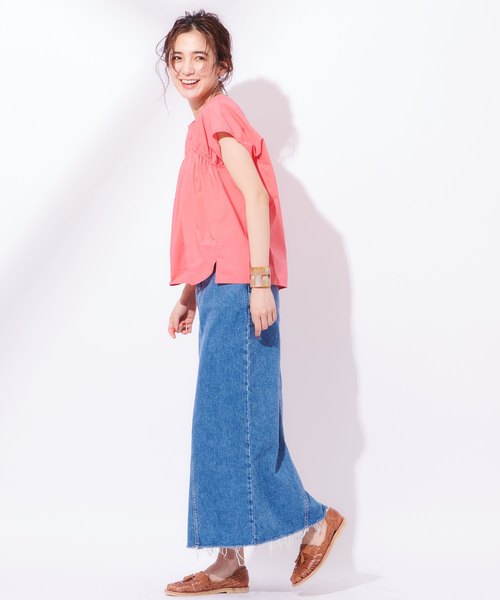 Lee（リー）の「【LEE/リー】REMAKEMIDISK/リメイク風ミディ丈デニムスカート（デニムスカート・レディース・ライトブルー/ブルー・SMALL/MEDIUM/X-SMALL）」の9枚目の写真