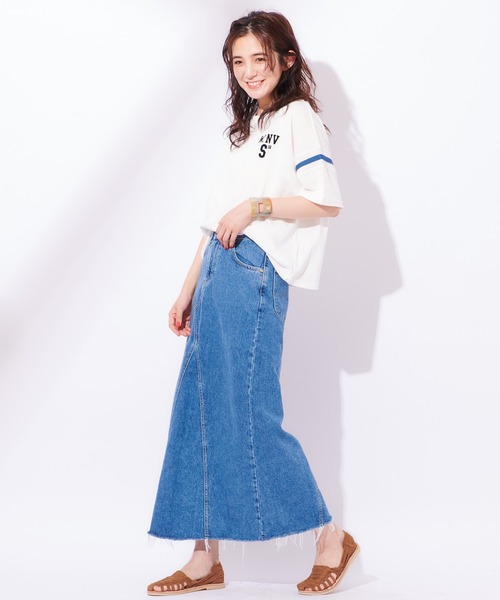 Lee（リー）の「【LEE/リー】REMAKEMIDISK/リメイク風ミディ丈デニムスカート（デニムスカート・レディース・ライトブルー/ブルー・SMALL/MEDIUM/X-SMALL）」の13枚目の写真