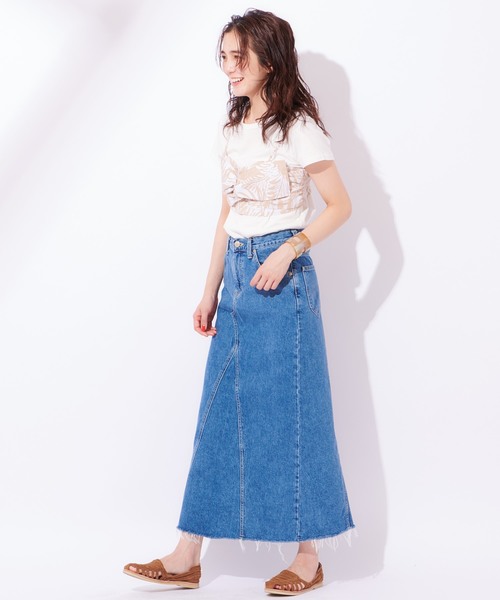 Lee（リー）の「【LEE/リー】REMAKEMIDISK/リメイク風ミディ丈デニムスカート（デニムスカート・レディース・ライトブルー/ブルー・SMALL/MEDIUM/X-SMALL）」の16枚目の写真