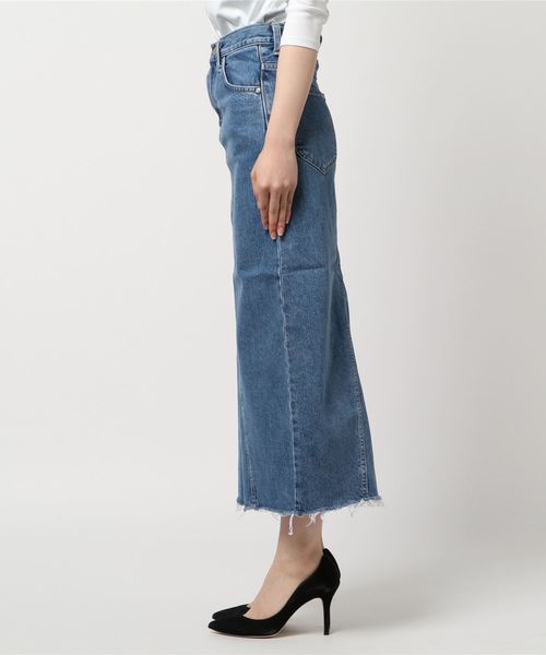 Lee（リー）の「【LEE/リー】REMAKEMIDISK/リメイク風ミディ丈デニムスカート（デニムスカート・レディース・ライトブルー/ブルー・SMALL/MEDIUM/X-SMALL）」の3枚目の写真