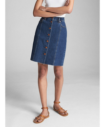 GAP | ハイライズ ボタンフロント デニムスカート(デニムスカート)