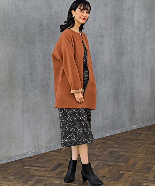 mm◡̈　グリーンレーベルリラクシング ウールノーカラー ミドルコート green label relaxing（グリーンレーベルリラクシング）の「SENTDALE