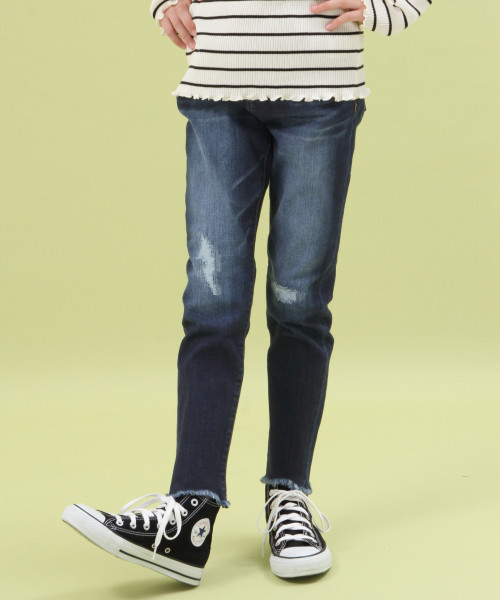 GLOBAL WORK（グローバルワーク）の「【ジュニア】スソフリンジカコウデニム/794485（デニムパンツ・キッズ・ブラック/ブルー/ネイビー・MEDIUM/LARGE）」の3枚目の写真